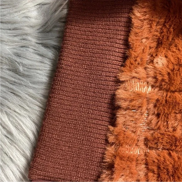 Anthropologie Plaid Teddy Fuzzy Bomber Jacket Size XS - Picture 7 of 14